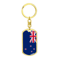 thumbnail image 4 of New Zealand Flag Swivel Keychain Dog Tag Stainless Steel or 18k Gold, 4 of 8
