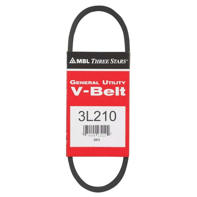 Cinturón trapezoidal MBL 3L210 de 9,5 cm de ancho x 5,5 cm de alto x 53 cm de largo, goma