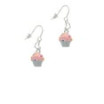 thumbnail image 2 of Silvertone 3-D Pink Cupcake with Sprinkles Heart French Earrings, 2 of 4
