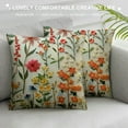 thumbnail image 3 of Wildflower Faux Embroidery Print Throw Pillow Cover Boho Embroidered Floral Decorative Soft Cushion Case Spring Fall Christmas Home Decor Gift Sofa Flower Pillowcase, 3 of 5