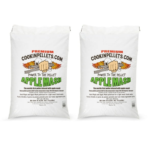 CookinPellets Granules de Bois Fumoir à l'Érable Dur en Purée de Pomme de 40 Livres, (Lot de 2)