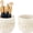 Ivory, variant on Handwoven Boho Macrame Mini Storage Basket Set of 2 , Decorative X-Small Ivory Desktop Makeup Brush Organizer for Pens, Combs, Cosmetics and Small Desk Accessories
