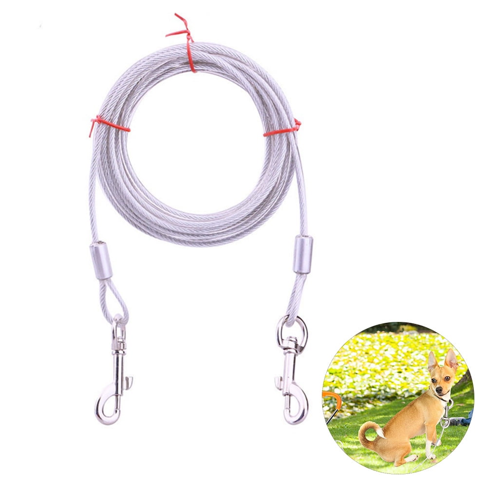Tie Out Cable for Dogs with Durable Metal Hooks for Outdoor Yard Camping Rust Proof 5m/16ft