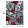 thumbnail image 5 of BizChair Modern Contemporary Area Rug, Red Grey Black (6 Feet X 9 Feet), 5 of 7