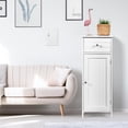thumbnail image 3 of Giantex Wooden Bathroom Floor Cabinet, Freestanding Storage Cabinet w/Adjustable Shelf & Anti-Tilt Design, White, 3 of 8