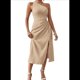 thumbnail image 2 of Vestido de Verano Midi Sin Mangas con un Solo Hombro y Abertura Alta para Mujer, Color Albaricoque XL, 2 of 7