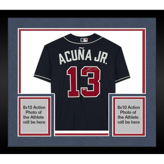 Framed Ronald Acuna Jr. Atlanta Braves Autographed Navy Authentic Jersey - Fanatics Authentic Certified