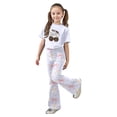 thumbnail image 3 of Gaexia Toddler Girl Lounge Set,Girls Two Piece Outfit Short Sleeve Top and Wide Leg Pants With Bow Cherry Print Casual Summer Fashion Clothes,9-10 Years, 3 of 6