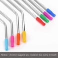 thumbnail image 2 of 22Pcs Conseils de Pailles Réutilisables, Conseils de Paille en Silicone, Conseils de Pailles de Qualité Alimentaire Multicolore Couvre Seulement pour 1/4 Pouce de Large (6MM de Diamètre) Pailles en Acier Inoxydable par, 2 of 5