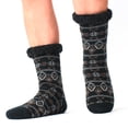 thumbnail image 2 of Men Sherpa Lined Slipper Socks, Vintage Ethnic Geometric Knit Non Slip Gripper Winter Warm Sock, 2 of 3