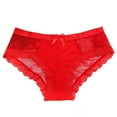 thumbnail image 1 of Aayomet Culottes Bikini pour Femmes Culottes avec Nœud en Dentelle (Rouge, TG), 1 of 3