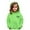 Swt 289# Green, variant on WAYUTE Girls Sweatshirts Cute Hooded Sweatshirt with Double Heart Print Pullover with Front Pocket Soft Comfort Casual Outdoor Daily Wear