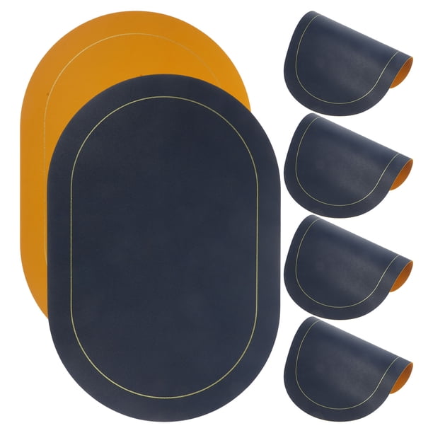 6 manteles individuales decorativos de PU resistentes al calor para mesa de comedor, para restaurante y hotel.