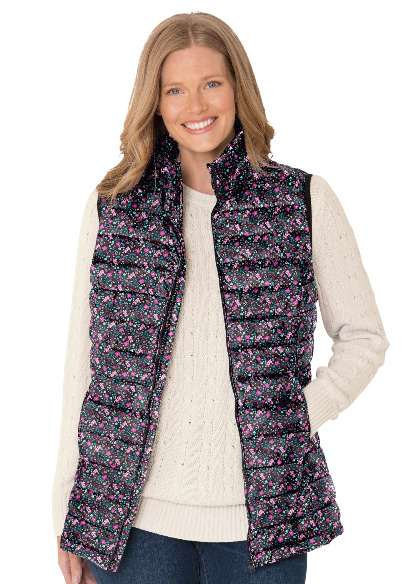 woman within puffer vest
