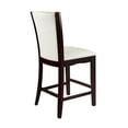 thumbnail image 3 of CoSoTower Modern Contemporary Counter Height Chairs Set of 2 White Faux Leather Upholstered Espresso Finish Hardwood Solid, 3 of 8