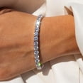thumbnail image 3 of Pulsera de circonita de una sola fila de 4 mm con cadena de tenis de diamantes redondos y completa, joyería de hip hop, pulsera de tenis, 3 of 5