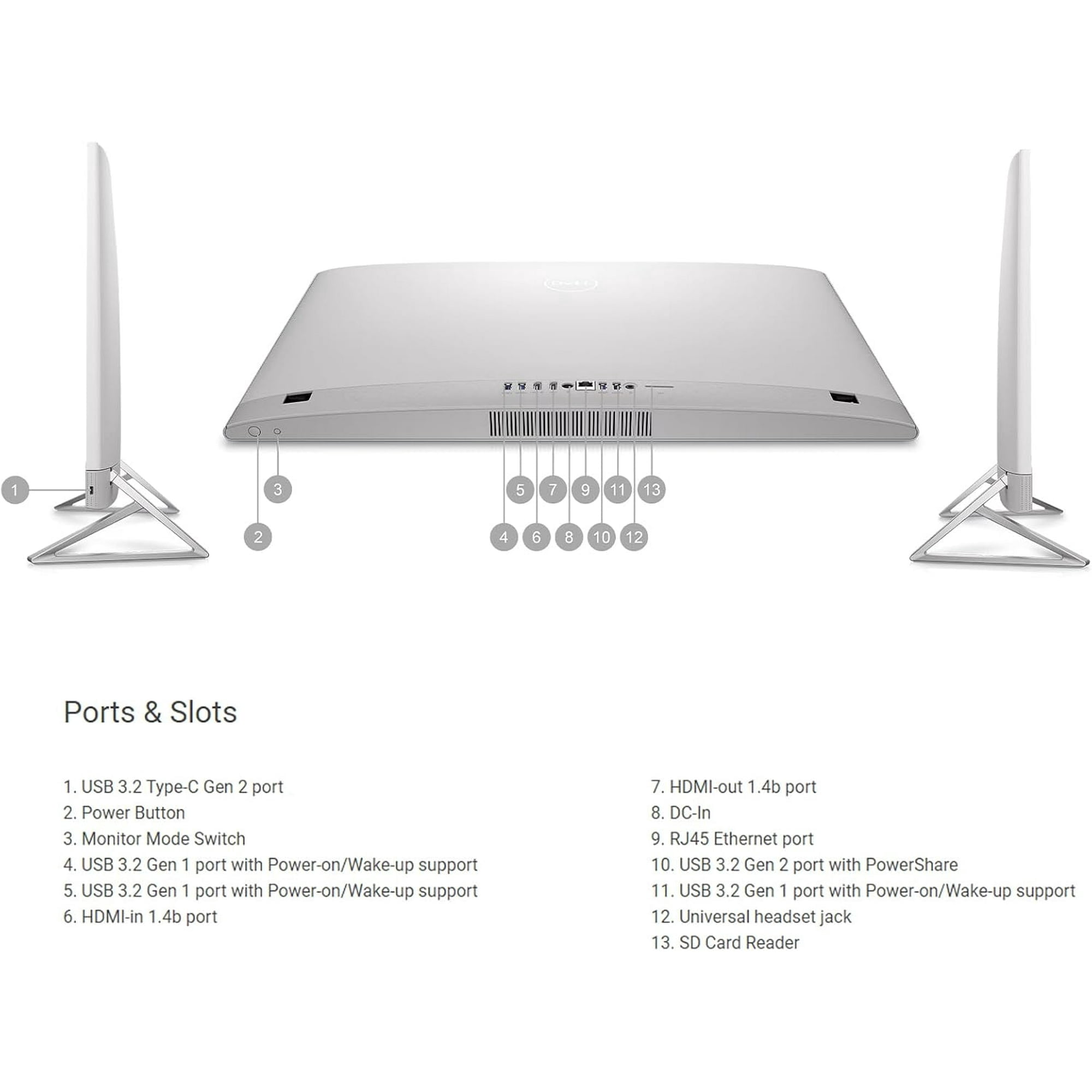 Dell 27 inch Touch Screen All-in-One Desktop PC,Intel Core 7 150U,32GB RAM,2TB PCIe SSD,GeForce MX570A,Windows 11 Home