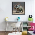 thumbnail image 3 of Stupell Industries Contemporary Horned Triceratops at Sunrise Black Floating Frame Canvas Art, 25 x 25, by Wumples, 3 of 8
