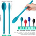 thumbnail image 4 of 4 Pieces Silicone Mixing Spoon Long Multicolored Nonstick Kitchen Spoon Silicone Serving Spoon Heat-resistant Stirring Spoon for Kitchen Cooking Baking Stirring Mixing Tools (Black, Red, Blue, Green), 4 of 7