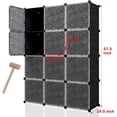 thumbnail image 3 of 12 Cube Storage Organizer - 14x14 inch DIY Closet Storage Organiser with Doors, Portable Wardrobe, Plastic Cube Closet Storage Shelves for Shoes Clothes Toys Books (12 Cubes), 3 of 8