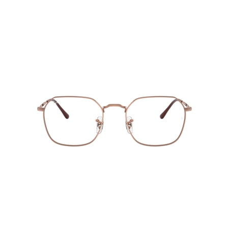 Ray-Ban Women's Geometric 0RX3694V Jim Optics Prescription Eyeglasses with Case, Rose Gold/Demo Lens