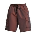 thumbnail image 2 of Men's Cargo Shorts Multi-Pocket Workwear Shorts Loose Fit Jogging Athletic Five Pants Drawstring Workout Gym Shorts, 2 of 9
