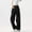 Black, variant on Women's Y2K Irregular Drawstring Front Pants Solid Color Cargo Pants Casual Straight Leg Pants