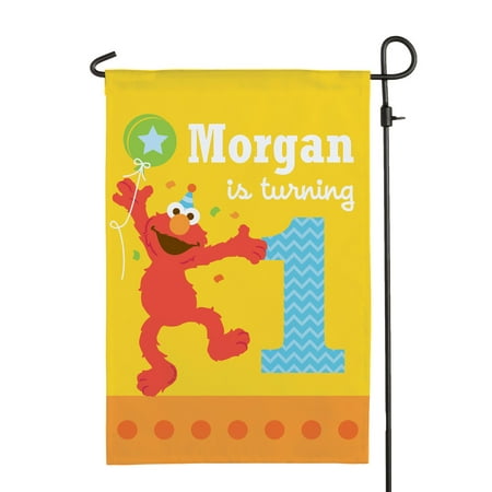 Personalized Sesame Street Elmo Birthday Flag