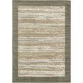 thumbnail image 1 of Unique Loom Moderne Collection Sculptée Frontière Transitionnel Tapis d'Intérieur et d'Extérieur, 7 x 10 Pieds, Brun/beige, 1 of 5