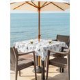thumbnail image 3 of Outdoor Table Cloth with Umbrella Hole and Zipper, Gray Spring Floral Waterproof Square Tablecloth 54"x54", Summer Botanical Floral Watercolor Washable Table Cover for Outside Party Patio Picnic, 3 of 8