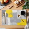 thumbnail image 2 of Placemats Set of 4, Yellow Grey Woven Placemat, Linen Place Mats for Kitchen/Dining Tables, Abstract Geometric Oil Painting Vintage Gradient Washable Table Mats for Party, 2 of 8