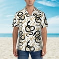 thumbnail image 2 of Pofeuu Snake Print Hawaiian Shirt for Men Sleeves Casual Button Down Summer Beach Dress Shirts T-Shirts,XX-Large, 2 of 7
