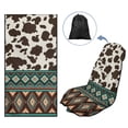 thumbnail image 5 of Garronmavis Aztec Cow Print Car Seat Towel Cover with Seat-Mount Pockets Quick-Dry & Compact, Use as Picnic Blanket, Swim Towel, Gym Mat, 5 of 7