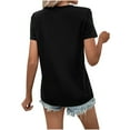 thumbnail image 3 of ZyeKqe Womens T Shirts Short Sleeve Shirts Round Neck Summer Top Color Block Casual Loose Tees, 3 of 3