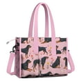 thumbnail image 2 of Teacher Tote Bag,Rottweiler Dogs with Pioneer Flower Teacher Utility Tote Bag,Large Work Tote Bags for Women with Multiple Pockets,Top Zipper Closure,13.8x10.6x6.7 Inch, 2 of 5