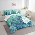 thumbnail image 3 of jejeloiu Cyan Blue Peacock 7-Piece Bedding Comforter Set,Retro Rustic Flower King Bedding Sets,Safari Zoo Animal Bed Sheets For Men Women,Breathable Home Decor Reversible, 3 of 8