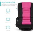 thumbnail image 4 of Best Choice Products 360-Degree Swivel Gaming Floor Chair w/ Armrest Handles, Foldable Adjustable Back - Black/Pink, 4 of 8