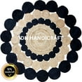 thumbnail image 5 of DN HANDICRAFT Handmade Round Kitchen Rug Indian Natural Jute Rug Geometric Beige and Black Round Area Rug (6x6 Sq Feet), 5 of 5