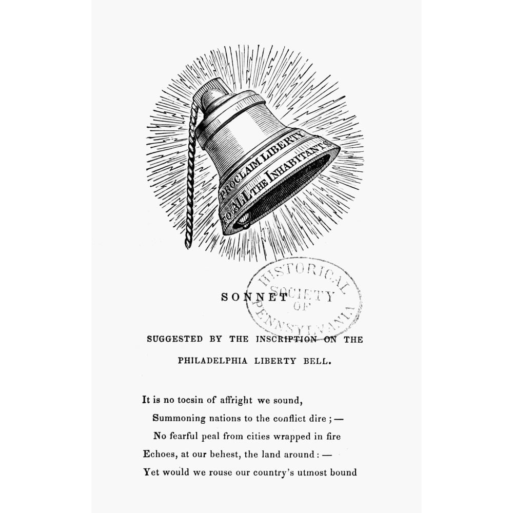 Liberty Bell, 1839. /Nthe Earliest Known Representation Of The Liberty