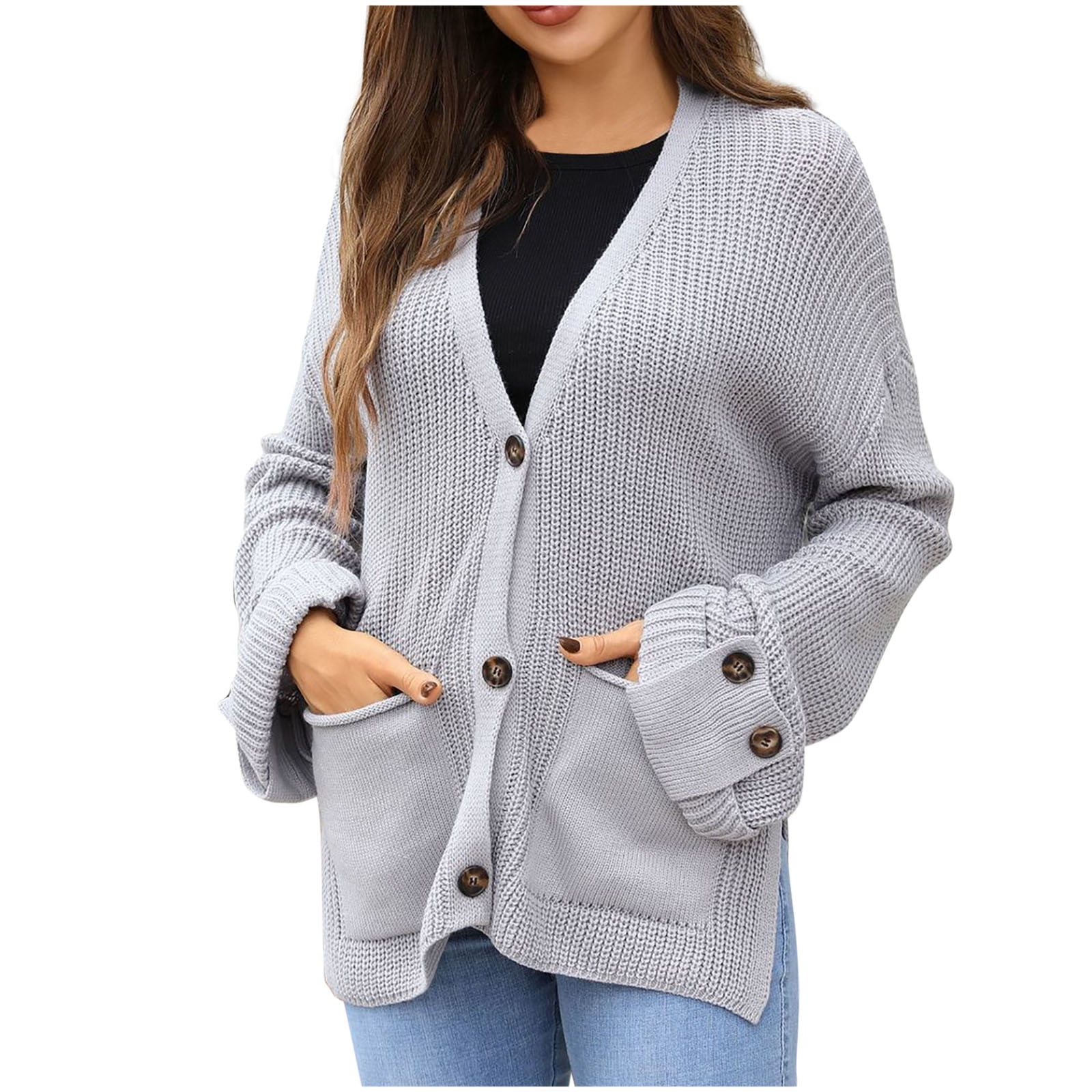 Tranfacy Cardigan Sweaters for Women Winter Coats Women's Striped