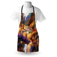 thumbnail image 3 of Fantasy Apron Vivid Colored Dreamy Environment with Water in Bedrocks Artful Spring Scene Print, Unisex Kitchen Bib Apron with Adjustable Neck for Cooking Baking Gardening, Tan Orange, by Ambesonne, 3 of 3