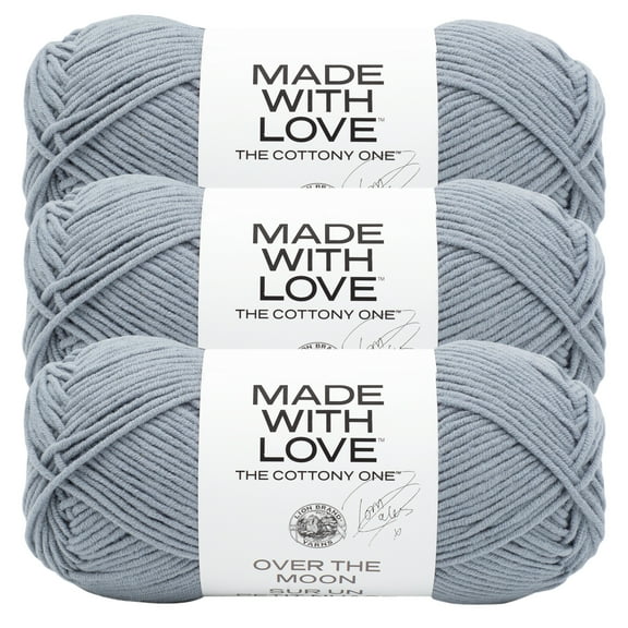 Lion Brand Yarn Tom Daley - The Cottony One Over The Moon Medium Cotton, Acrylic Yarn 3 Pack
