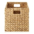 thumbnail image 4 of Casafield 10.5" x 10.5" Water Hyacinth Storage Baskets, Natural - Set of 2 Collapsible Cube Organizers, Woven Bins for Bathroom, Bedroom, Laundry, Pantry, Shelves, 4 of 7