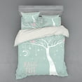 thumbnail image 2 of Ambesonne Tree Bedding Set 3 Pcs, Stars Moon Pastel Colored, Twin, Almond Green White, 2 of 3