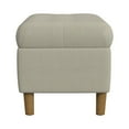 thumbnail image 5 of HomePop Button Tufted Storage Bench, 40"W x 18"D x 18"H, Fawn Velvet, 5 of 10