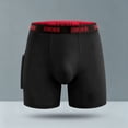thumbnail image 2 of Yyeselk Mens Long Leg Athletic Boxer Briefs with Side Pockets Anti-Chafing Breathable Comfy Underwear Red S, 2 of 5