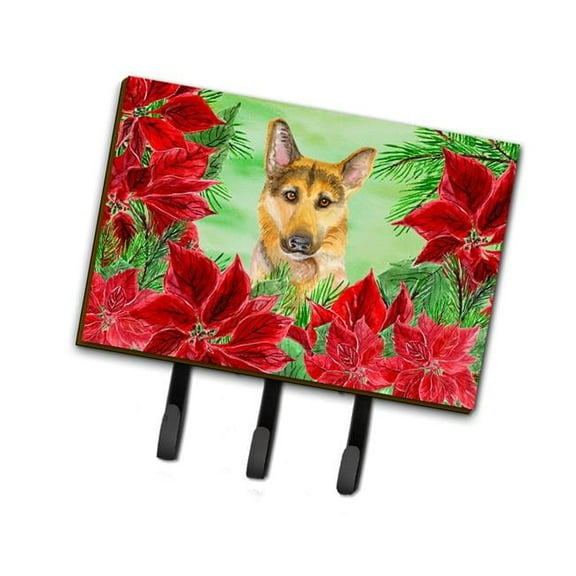 German Shepherd No 2 Poinsettas Leash or Key Holder