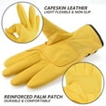 thumbnail image 2 of EINSKEY Leather Gardening Gloves, Thorn Proof Cotton Lined Safety Work Gloves with Hook & Loop, 2 of 5