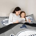 thumbnail image 5 of Homewish Baseball Print Kids Full Size Comforter Sets, Cartoon Ball Game Bedding Comforter Set, Modern Sports Theme Reversible Bedding Sets, Grey Navy Lightweight Room Decor, 3pcs, 5 of 8