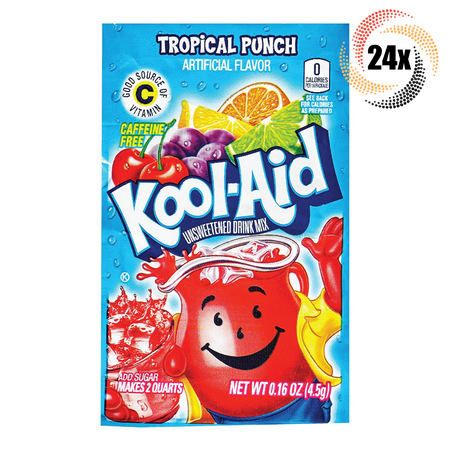 24x Packets Kool-Aid Tropical Punch Caffeine Free Soft Drink Mix | Fast Shipping